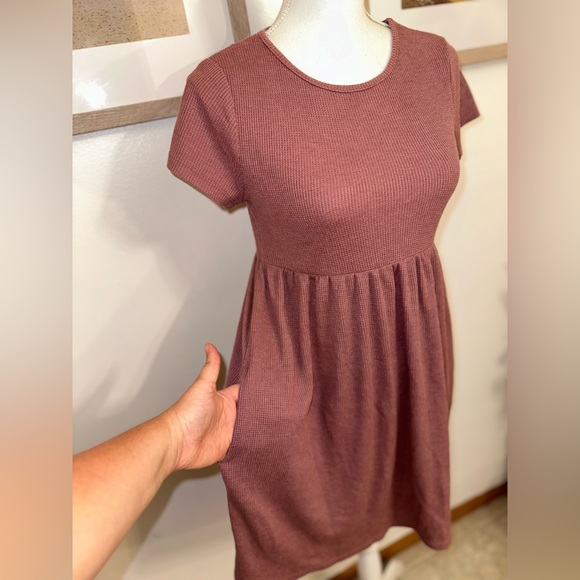 Wild Fable Mauve Waffle Knit Dress - Picture 2 of 6